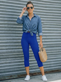 Ivy Ultra Soft High Rise Capri Leggings - Royal Blue