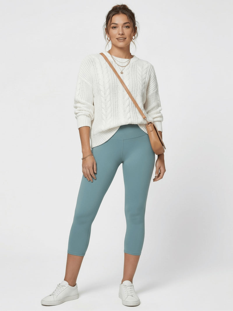 Ivy Ultra Soft High Rise Capri Leggings - Sea Blue