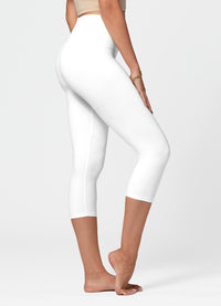 Ivy Ultra Soft High Rise Capri Leggings - White
