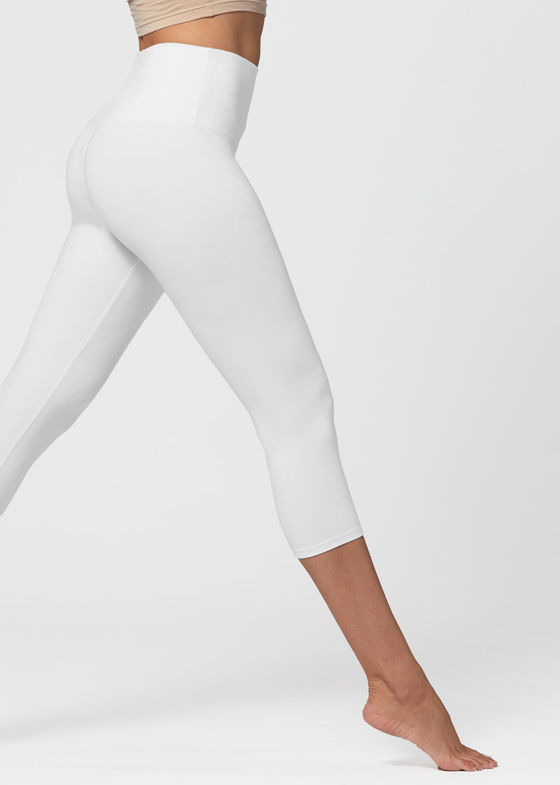 Ivy Ultra Soft High Rise Capri Leggings - White