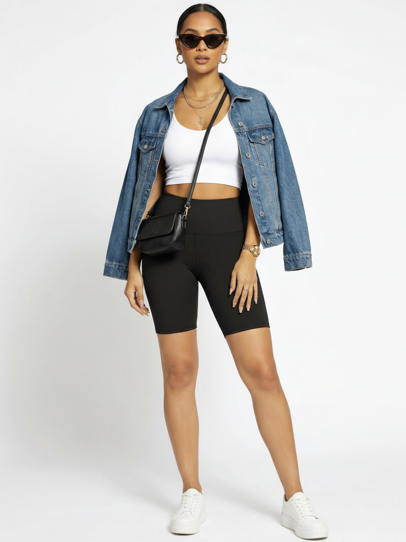 Ivy Super Ultra Soft High Waisted Yoga Shorts - Black