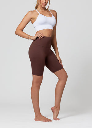 Ivy Super Ultra Soft High Waisted Yoga Shorts - Brown