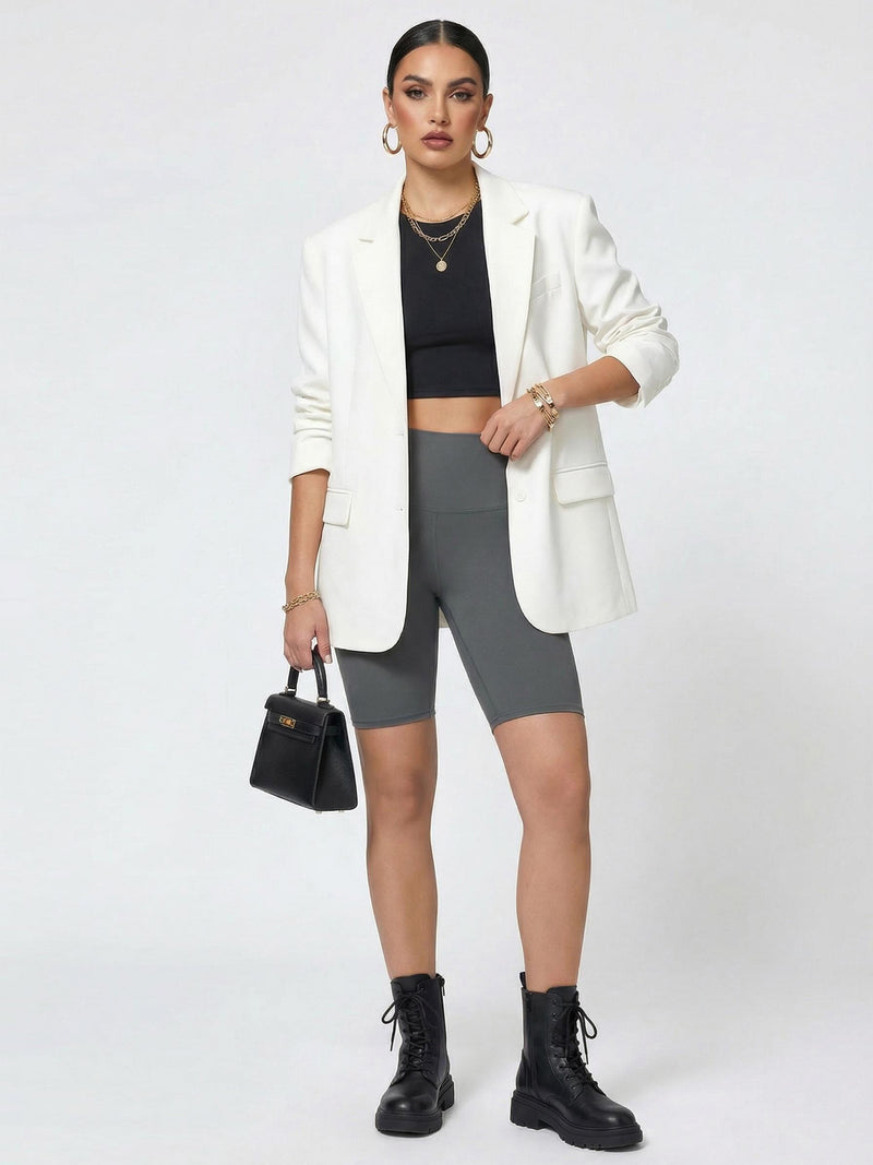 Ivy Super Ultra Soft High Waisted Yoga Shorts - Charcoal Grey