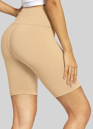 Ivy Super Ultra Soft High Waisted Yoga Shorts - Nude Khaki Beige