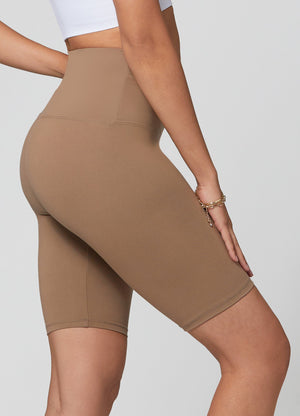 Ivy Super Ultra Soft High Waisted Yoga Shorts - Mocha