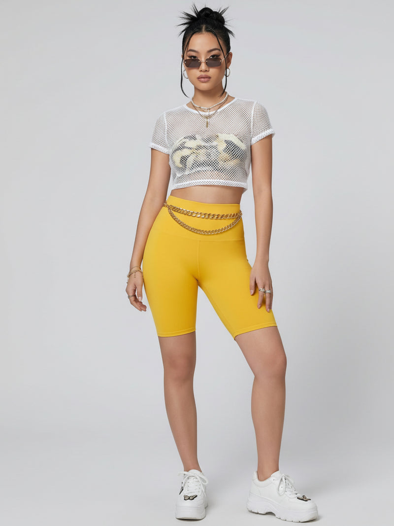 Ivy Super Ultra Soft High Waisted Yoga Shorts - Mustard