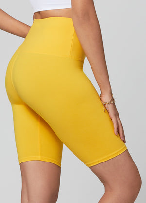 Ivy Super Ultra Soft High Waisted Yoga Shorts - Mustard