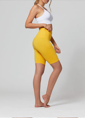 Ivy Super Ultra Soft High Waisted Yoga Shorts - Mustard
