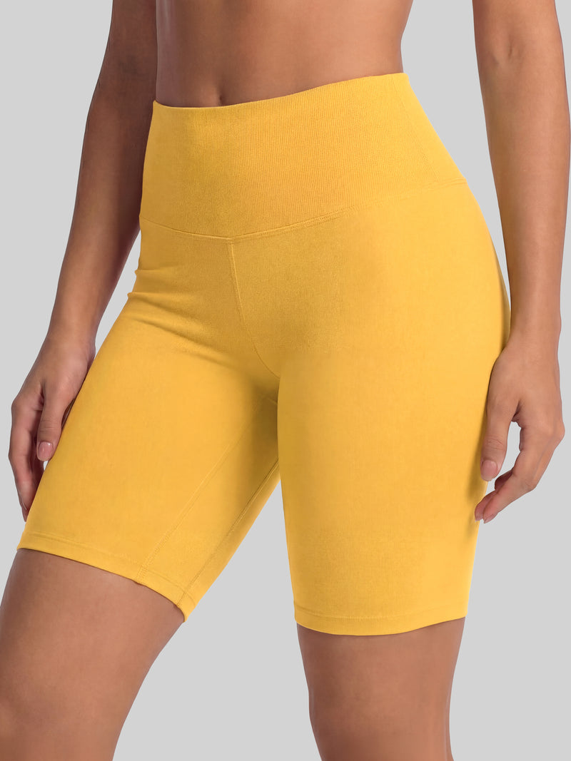 Ivy Super Ultra Soft High Waisted Yoga Shorts - Mustard