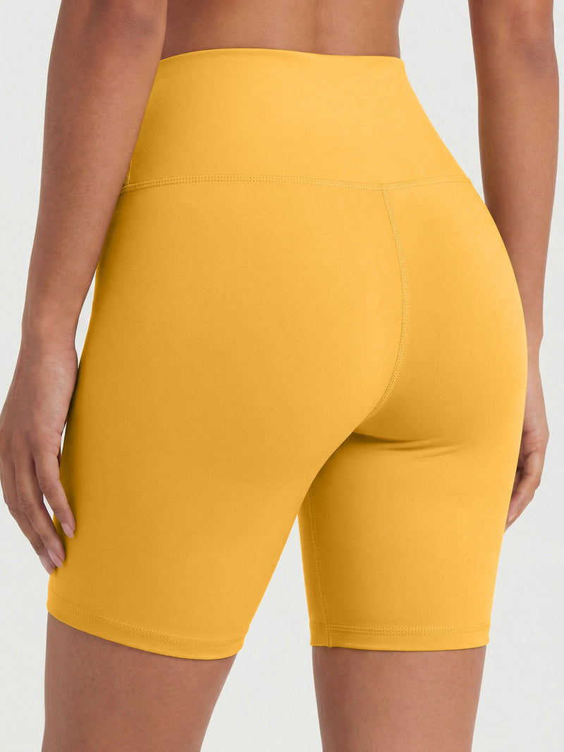 Ivy Super Ultra Soft High Waisted Yoga Shorts - Mustard