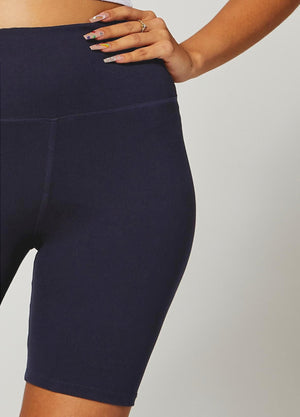 Ivy Super Ultra Soft High Waisted Yoga Shorts - Navy Blue