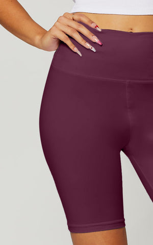 Ivy Super Ultra Soft High Waisted Yoga Shorts - Plum