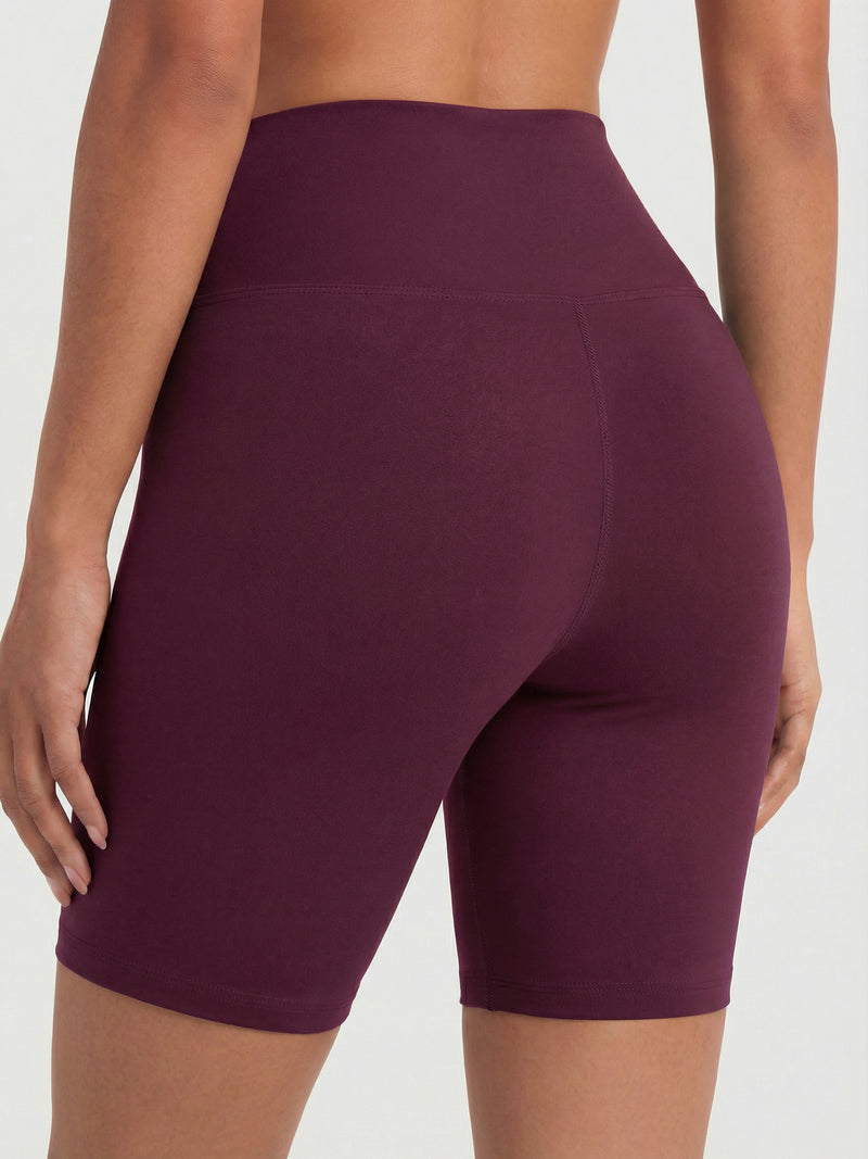 Ivy Super Ultra Soft High Waisted Yoga Shorts - Plum