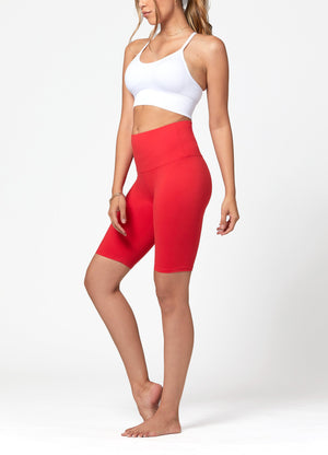 Ivy Super Ultra Soft High Waisted Yoga Shorts - Red