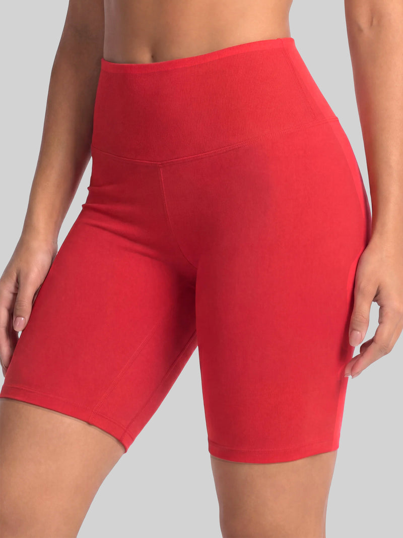 Ivy Super Ultra Soft High Waisted Yoga Shorts - Red