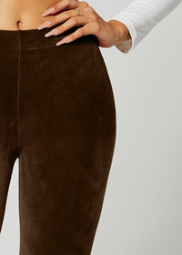 Noelle Ultra Soft Velour Leggings - Brown