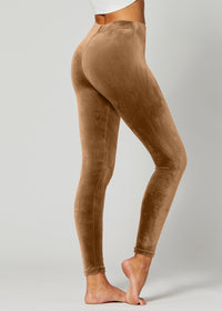 Noelle Ultra Soft Velour Leggings - Camel