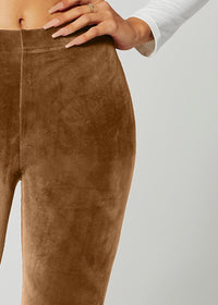 Noelle Ultra Soft Velour Leggings - Camel