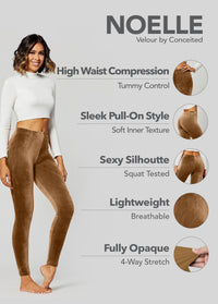 Noelle Ultra Soft Velour Leggings - Camel