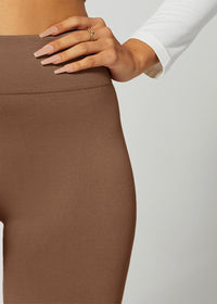 Elsa High Waisted Fleece Lined Leggings - Winter Warm Leggings - Mocha