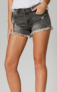 Zoe Zoe Mid Rise Denim Shorts Frayed for Women - Zoe-Gray