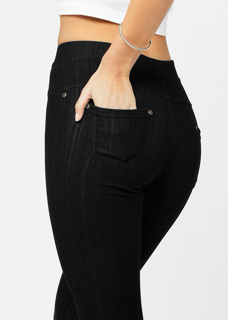 Ava Full Length Premium Stretch Everyday Jeggings - Black