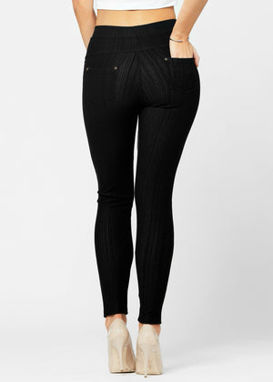 Ava Full Length Premium Stretch Everyday Jeggings - Black