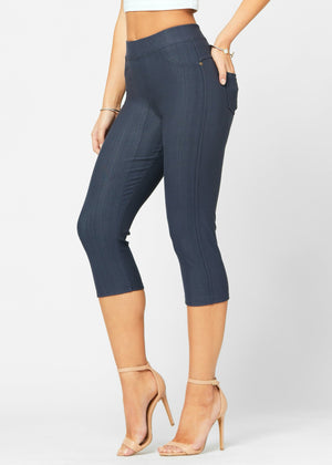 Ava Capri Length Premium Stretch Everyday Jeggings - Charcoal Grey