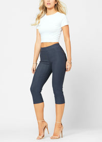 Ava Capri Length Premium Stretch Everyday Jeggings - Charcoal Grey