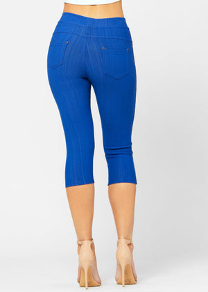 Ava Capri Length Premium Stretch Everyday Jeggings - Royal Blue