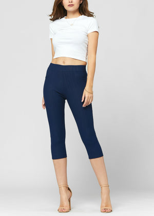 Ava Capri Length Premium Stretch Everyday Jeggings - Denim Blue