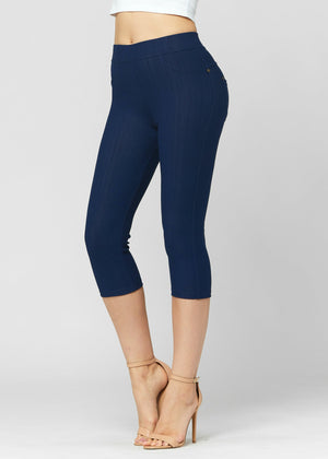 Ava Capri Length Premium Stretch Everyday Jeggings - Denim Blue