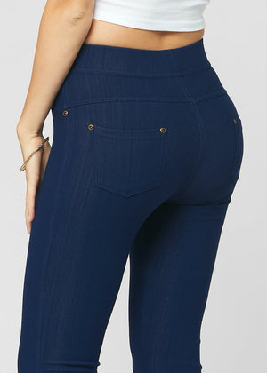 Ava Capri Length Premium Stretch Everyday Jeggings - Denim Blue
