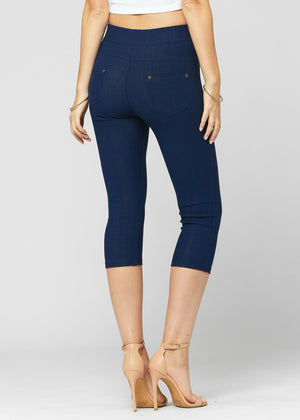 Ava Capri Length Premium Stretch Everyday Jeggings - Denim Blue