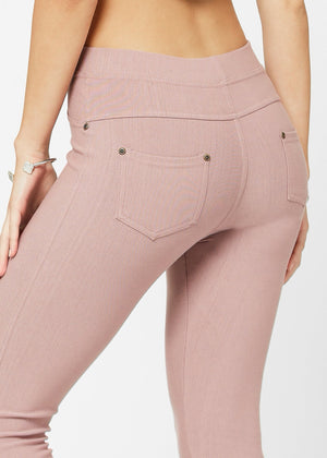 Ava Capri Length Premium Stretch Everyday Jeggings - Dusty Pink