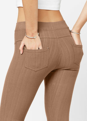Ava Capri Length Premium Stretch Everyday Jeggings - Mocha Brown