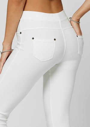 Ava Capri Length Premium Stretch Everyday Jeggings - Off White