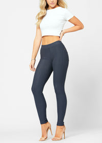 Ava Full Length Premium Stretch Everyday Jeggings - Charcoal Grey