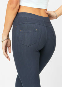 Ava Full Length Premium Stretch Everyday Jeggings - Charcoal Grey
