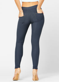 Ava Full Length Premium Stretch Everyday Jeggings - Charcoal Grey