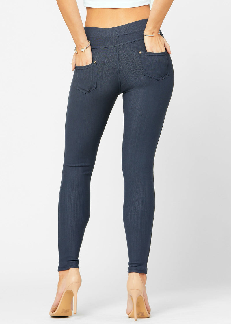 Ava Full Length Premium Stretch Everyday Jeggings - Charcoal Grey