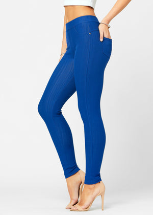 Ava Full Length Premium Stretch Everyday Jeggings - Royal Blue