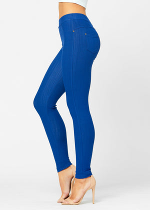 Ava Full Length Premium Stretch Everyday Jeggings - Royal Blue