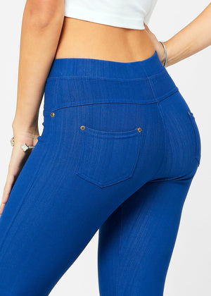 Ava Full Length Premium Stretch Everyday Jeggings - Royal Blue