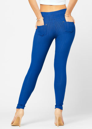 Ava Full Length Premium Stretch Everyday Jeggings - Royal Blue