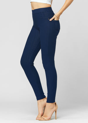 Ava Full Length Premium Stretch Everyday Jeggings - Denim Blue