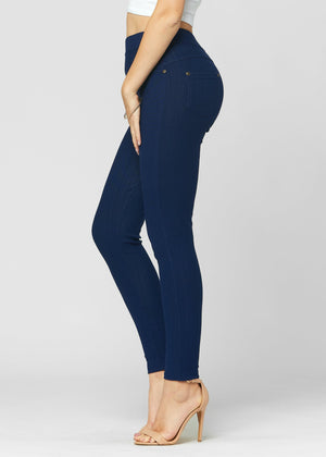 Ava Full Length Premium Stretch Everyday Jeggings - Denim Blue