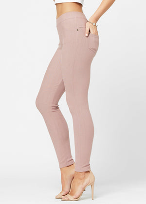Ava Full Length Premium Stretch Everyday Jeggings - Dusty Pink