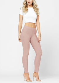 Ava Full Length Premium Stretch Everyday Jeggings - Dusty Pink