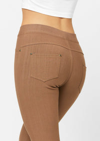 Ava Full Length Premium Stretch Everyday Jeggings - Mocha Brown